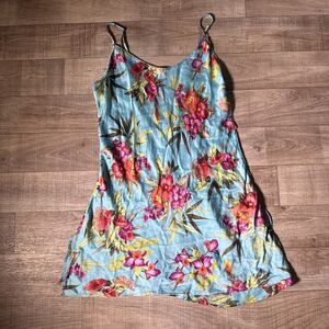 Victoria’s Secret VTG Y2K 100% Silk Open Side Tie Slip S Tropical